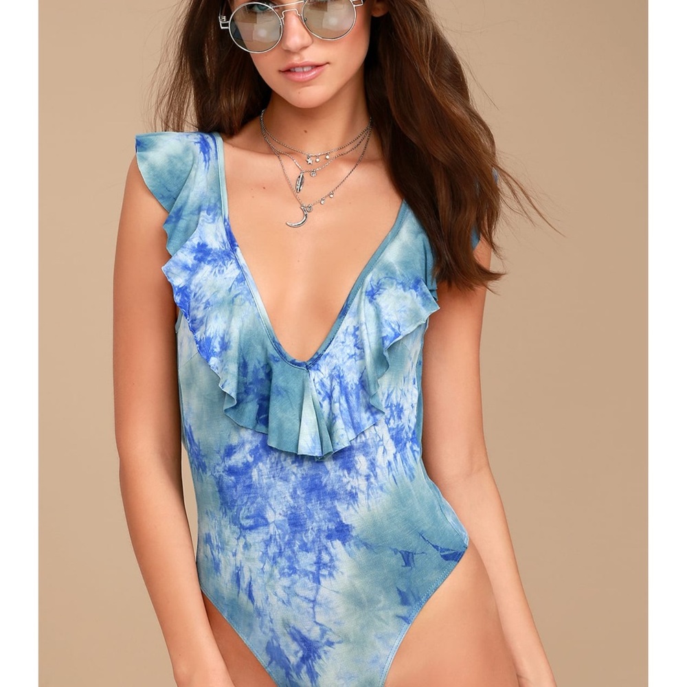Lulu’s Maritime Tie-Dye Bodysuit